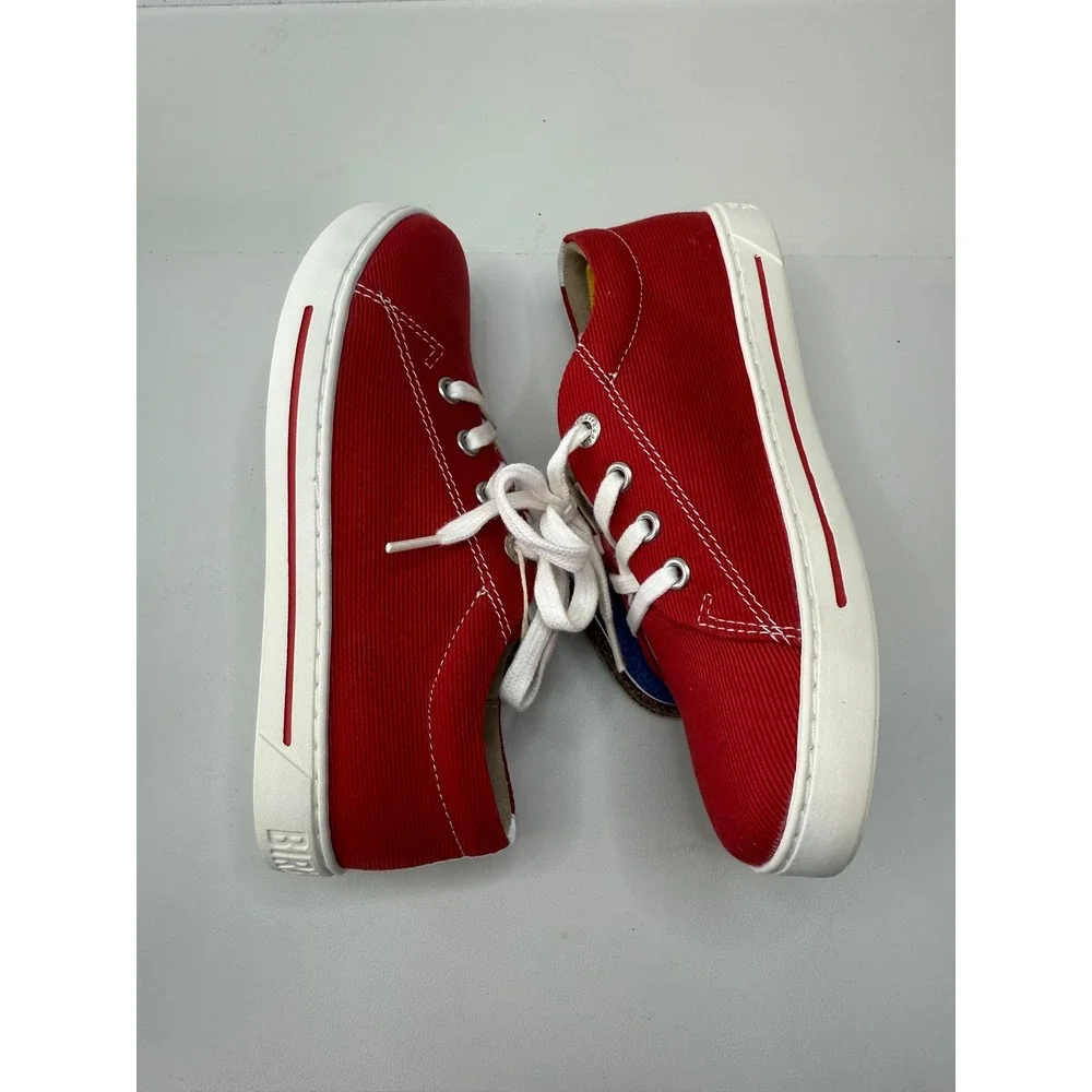 Birkenstock Arran Kids Red Canvas Low Top Sneakers Toddler 13‎ US 31 Euro NWB